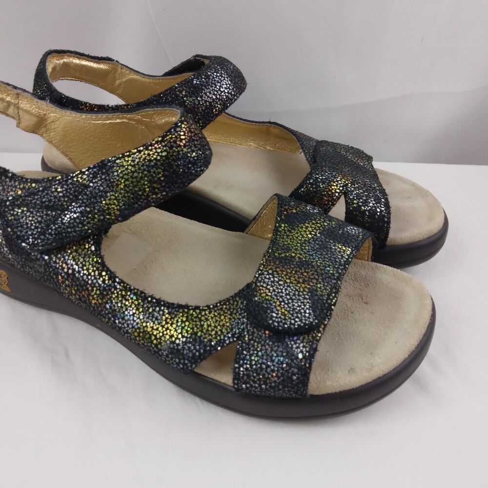 Alegria Joy Oh Snap Joy-483 Black Iridescent Leather Women's Size 38 US 8 8.5 - Picture 2 of 10